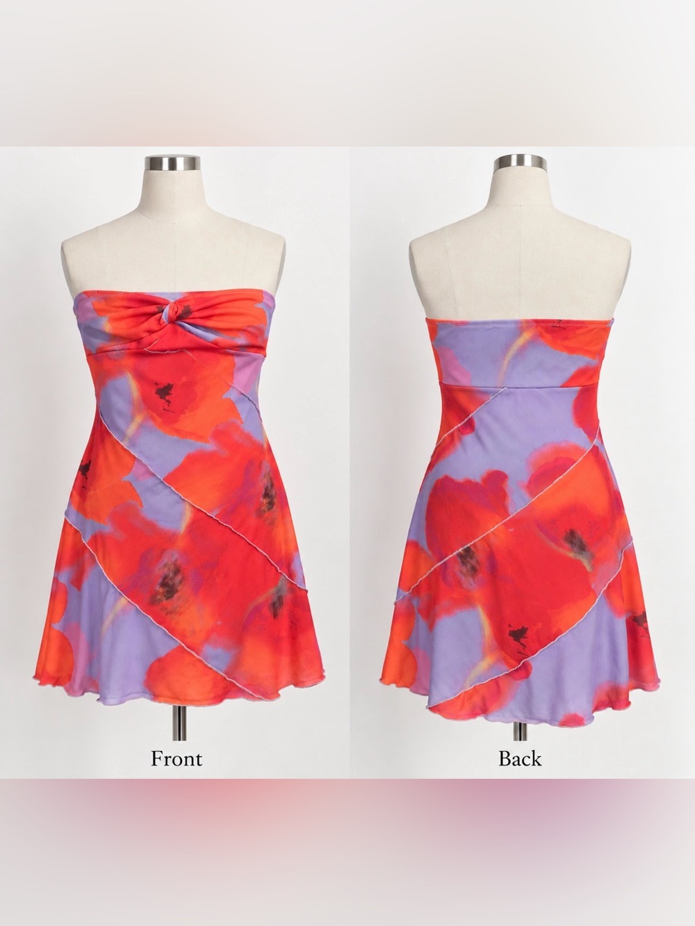 Altar'd State Coral and Lavender Cowl Neck Slip Dress